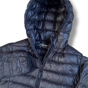 Wantdo Women’s Hooded Jacket Black Nylon Duck Down Puffer‎ Lightweight Zip Sz M